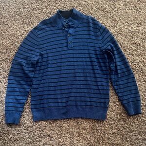 American Eagle Outfitters Navy Striped Turtleneck Sweater like new